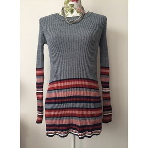 NWOT Lush Striped Tunic Knitted Long Top Size M